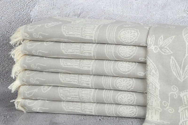 28x20 Cotton Italian Symbols Design Towel, Monogram Kitchen Towel, Personalized Gifts, Unique Gift, Wedding Gift Kitchen Towel, Turkish Hand Towel - 2