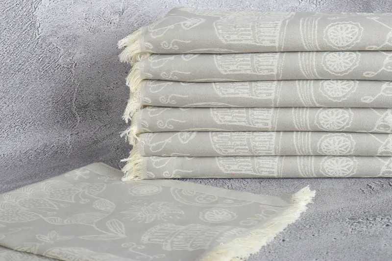 28x20 Cotton Italian Symbols Design Towel, Monogram Kitchen Towel, Personalized Gifts, Unique Gift, Wedding Gift Kitchen Towel, Turkish Hand Towel - 3