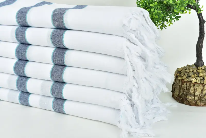 Personalized Towel, 70x40 Cotton Striped Towel, Yoga Towel, Antibacterial Turkish peshtemal towel, Home Gift, Beach Towel Bulk, Housewarming Gift - 3