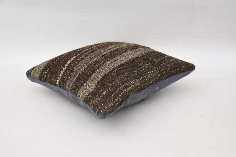 14x14 Brown Cushion, Pillow Sham, Meditation Pillow, Pillow for Sofa, Kilim Pillow Cover, Home Decor Pillow, Accent Throw Cushion - 6
