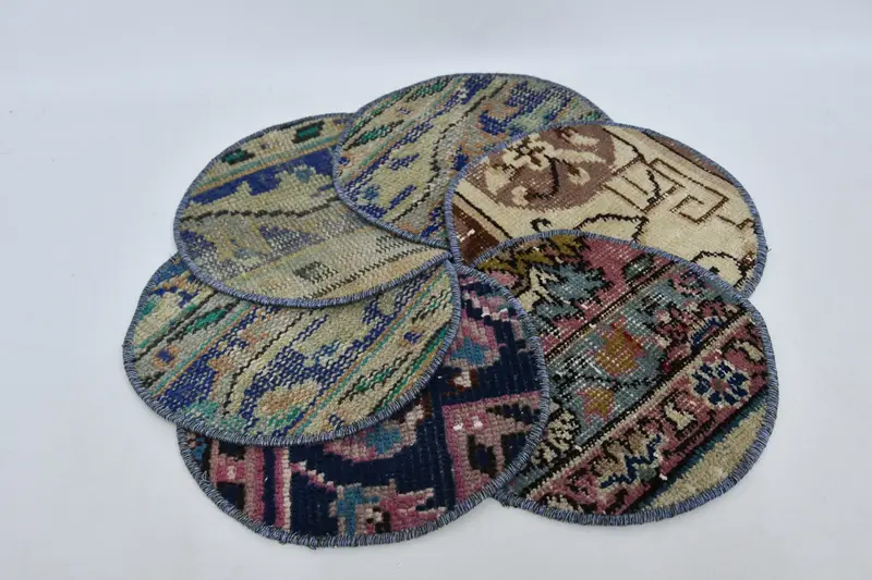 Mantel individual bohemio circular de algodón y lana, decoración gótica en naranja y bronce