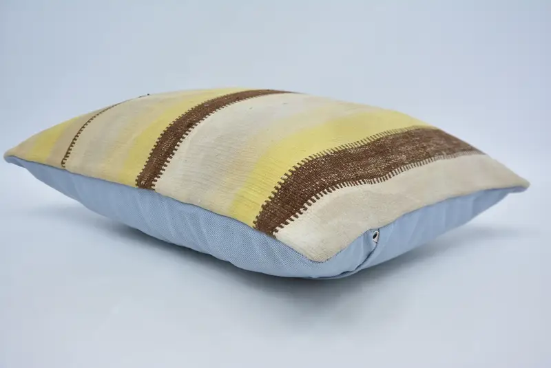Gift Pillow, 16x24 Yellow Pillow Case, Pillow for Sofa, Comfy Throw Pillow Case, Turkish Kilim Pillow, Kilim Rug Cushion Cover, Cushion Cover - 6
