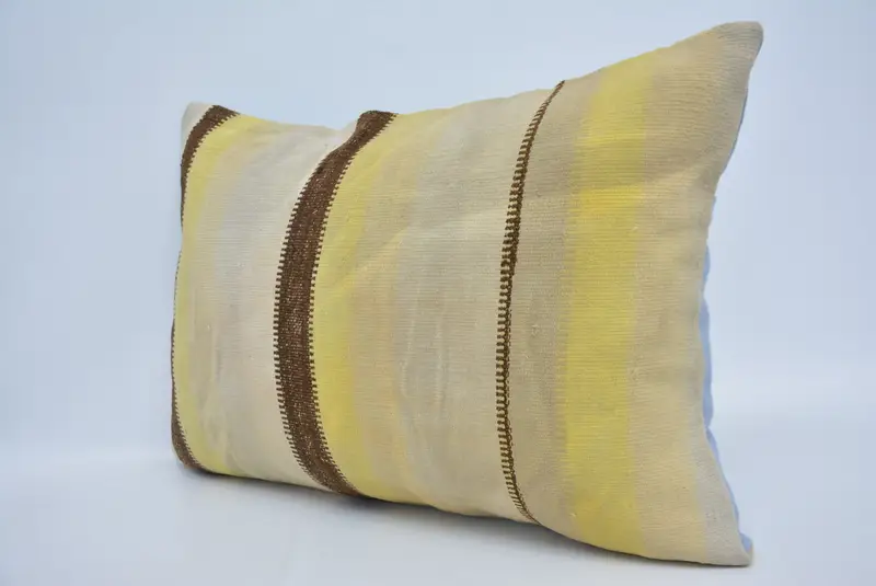 Gift Pillow, 16x24 Yellow Pillow Case, Pillow for Sofa, Comfy Throw Pillow Case, Turkish Kilim Pillow, Kilim Rug Cushion Cover, Cushion Cover - 4