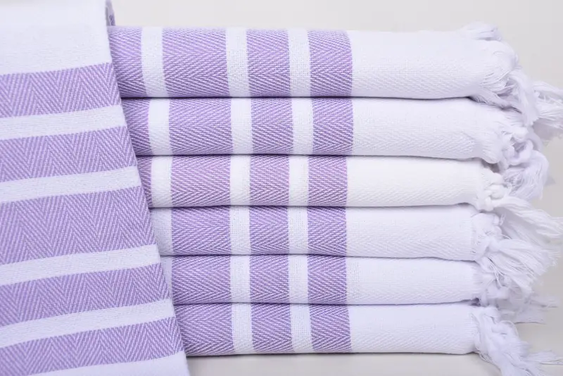 Beach Towel Personalized Turkish Cotton Lilac Chevron, 67x36 Inches