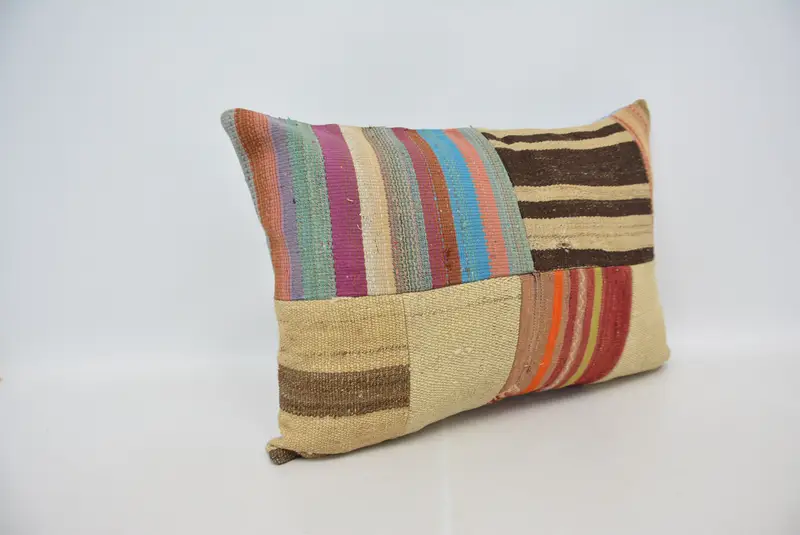Geometric Embroidered Throw Pillow, 20x28 Inches Size Pillow - 3
