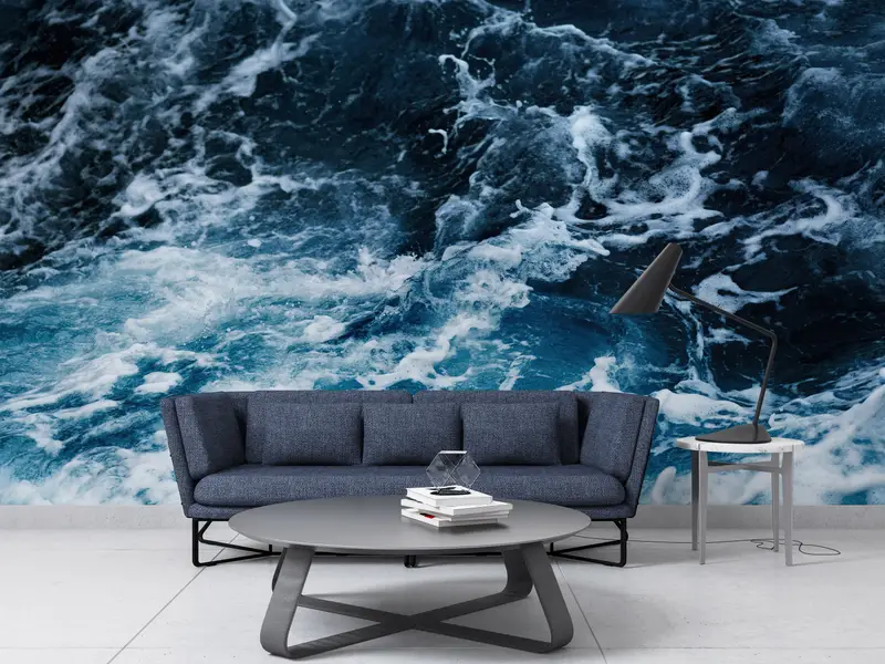 Bedruckte Meereslandschaftstapete: Elegantes Meereslandschaftsdekor
