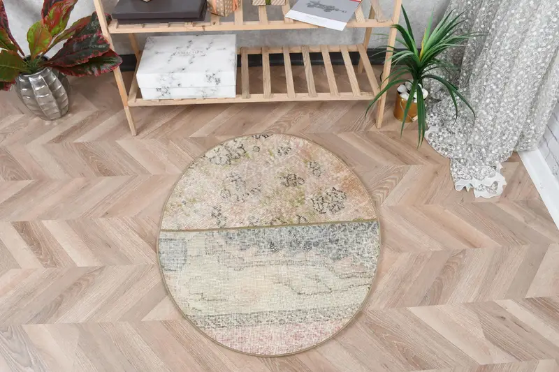 Alfombra Vibrant de 80 x 90 cm, estampado persa naranja y verde