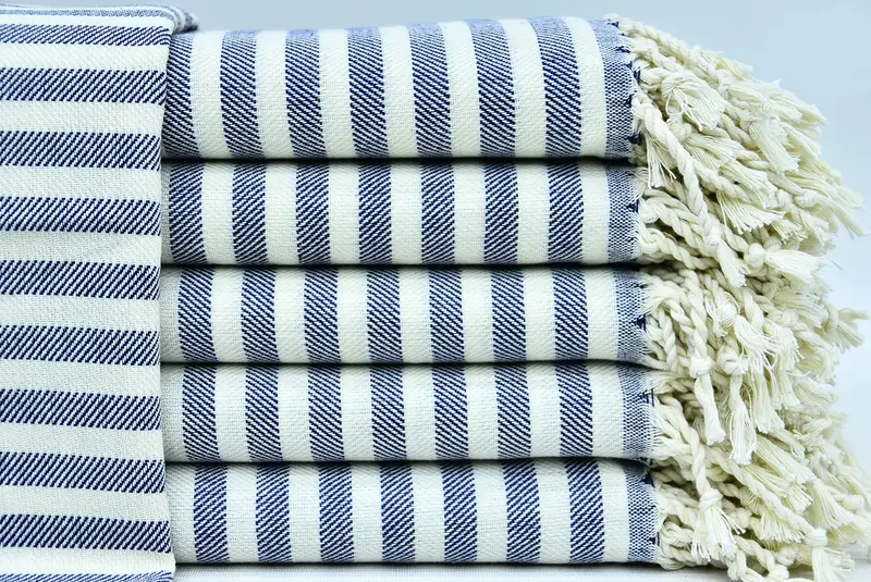 Summer Gift, Turkish Towel Monogram, 40x24 Cotton Striped Towel, Bridesmaid Favors, Turkish Tea Towel, Custom Hand Towel, Monogram Kitchen Towel - 1