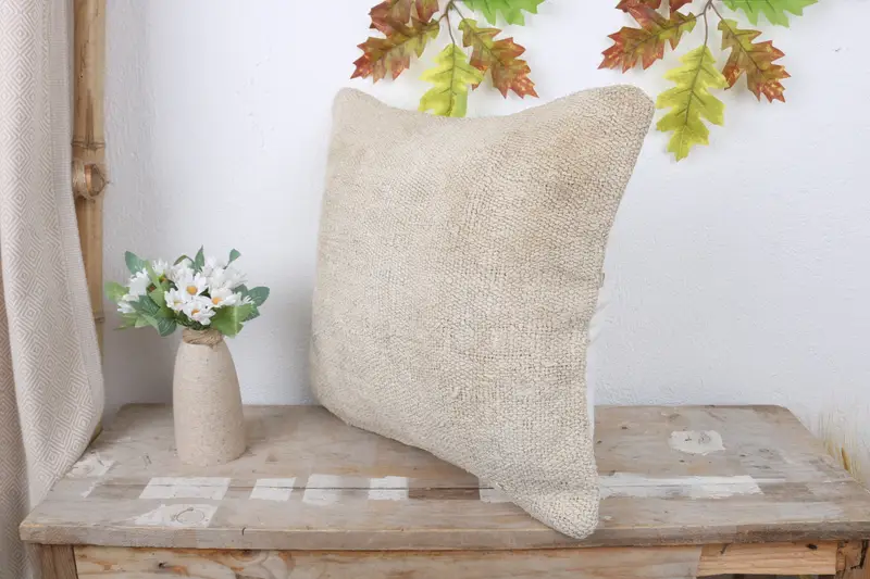 Vintage Kilim Pillow, Gift Pillow, Cushion Case, 16x16 White Pillow Case, Farmhouse Cushion Cover, Custom Cushion Case, Antique Pillows - 4