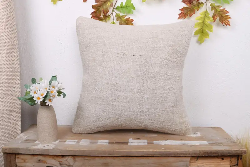 Seat Pillow, Bohemian Cushion Cushion, Aztec Cushion, Antique Pillows, 18x18 White Pillow, Gift Pillow, Pillow Case, Pillow for Sofa - 1