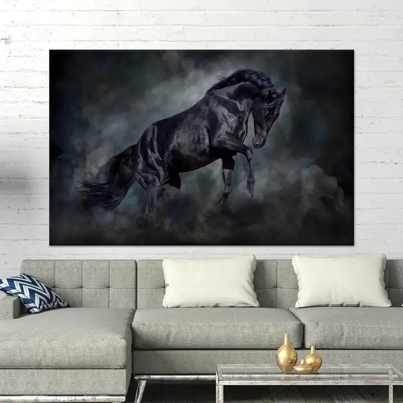 Zarif At Sevgilisi Kanvası: Man Cave için Çiftlik Evi Dekoru