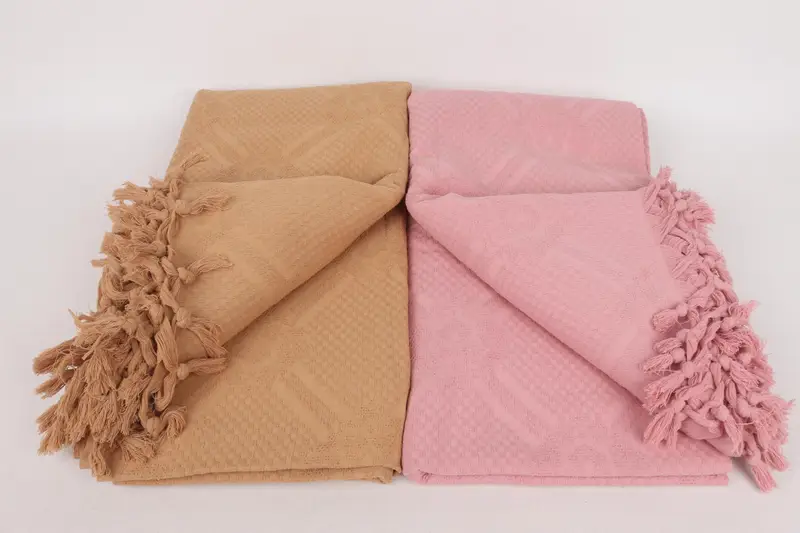 Woven Throw Blanket, Monogram Blanket, Valentines Day Gift For Him, 96x88 Cotton Geometric Towel, Christmas Tablecloth, Custom Blanket - 4