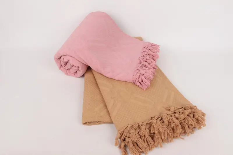 Woven Throw Blanket, Monogram Blanket, Valentines Day Gift For Him, 96x88 Cotton Geometric Towel, Christmas Tablecloth, Custom Blanket - 3