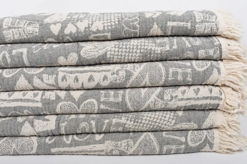 Gifts For Him, Custom Blanket, Woven Blanket, 98x76 Cotton Love Design Towel, Bachelorette Party Gifts For Bride, Custom Wedding Gifts - 4