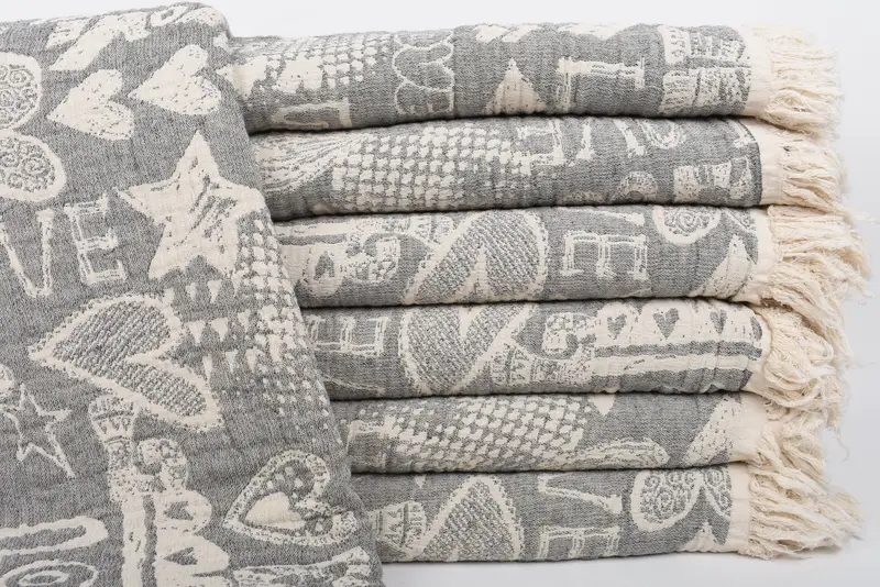 Gifts For Him, Custom Blanket, Woven Blanket, 98x76 Cotton Love Design Towel, Bachelorette Party Gifts For Bride, Custom Wedding Gifts - 2