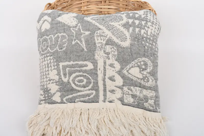 Gifts For Him, Custom Blanket, Woven Blanket, 98x76 Cotton Love Design Towel, Bachelorette Party Gifts For Bride, Custom Wedding Gifts - 6