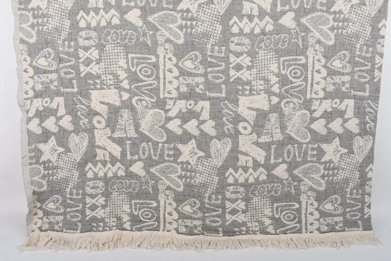 Gifts For Him, Custom Blanket, Woven Blanket, 98x76 Cotton Love Design Towel, Bachelorette Party Gifts For Bride, Custom Wedding Gifts - 1