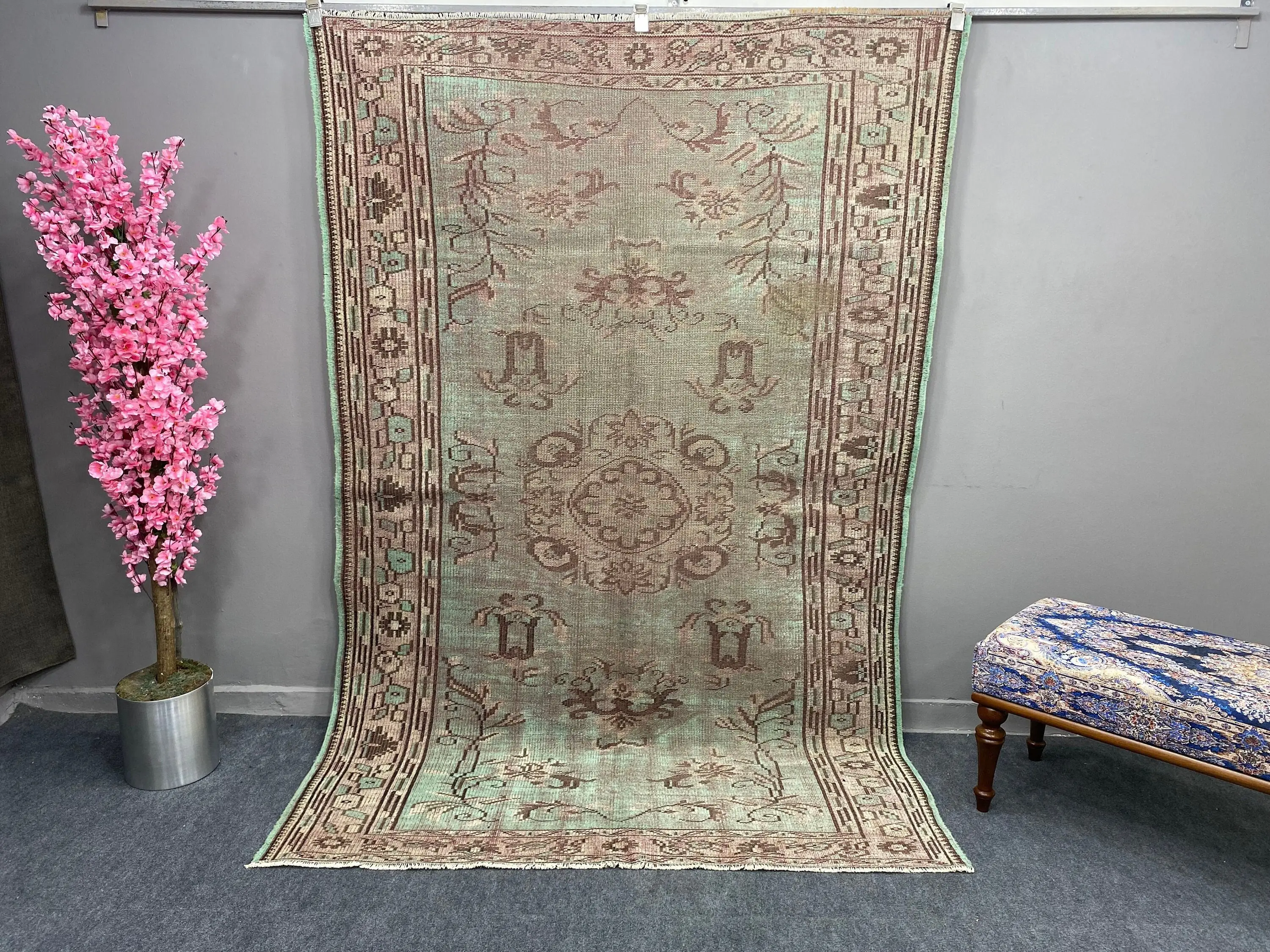 Türk Vintage Halısı 5,4x8,1 ft (165x247 cm), Kahverengi Oryantal Halı - 1