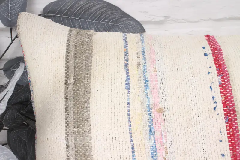 16x24 White Pillow Case, Sofa Bolster Cushion Case, Pillow for Couch, Vintage Kilim Throw Pillow, Cushion Case, Kilim Pillow Cover - 2