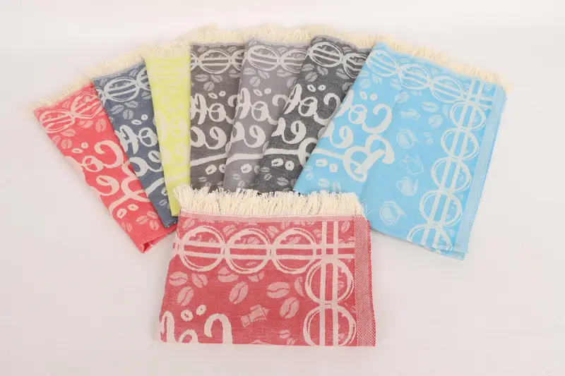 Personalized Hand Towel, 28x20 Cotton Coffee Patterned Towel, Bridesmaid Gifts, Bridal Gifts, Housewarming Gift, Personalized Kitchen Towel - 3
