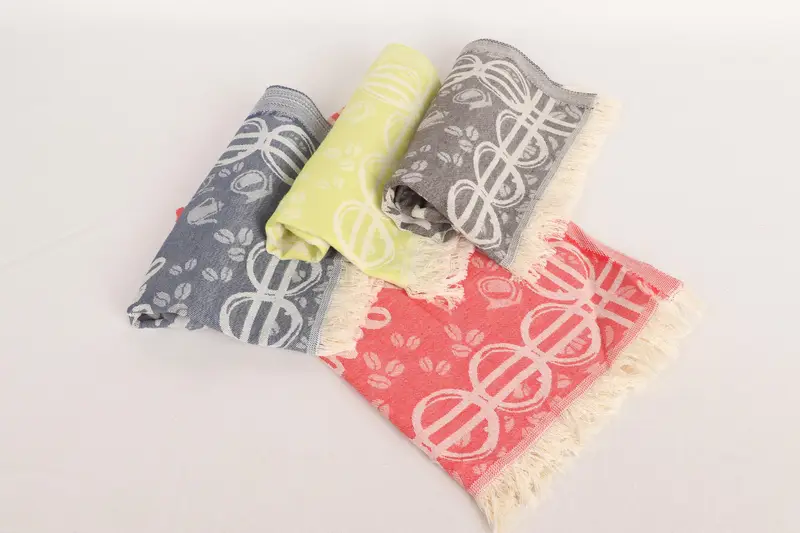 Personalized Hand Towel, 28x20 Cotton Coffee Patterned Towel, Bridesmaid Gifts, Bridal Gifts, Housewarming Gift, Personalized Kitchen Towel - 5