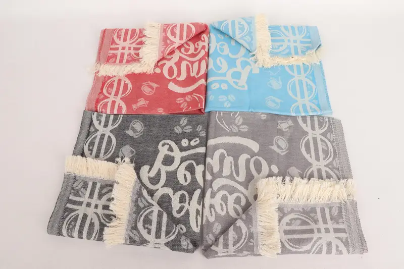 Personalized Hand Towel, 28x20 Cotton Coffee Patterned Towel, Bridesmaid Gifts, Bridal Gifts, Housewarming Gift, Personalized Kitchen Towel - 4