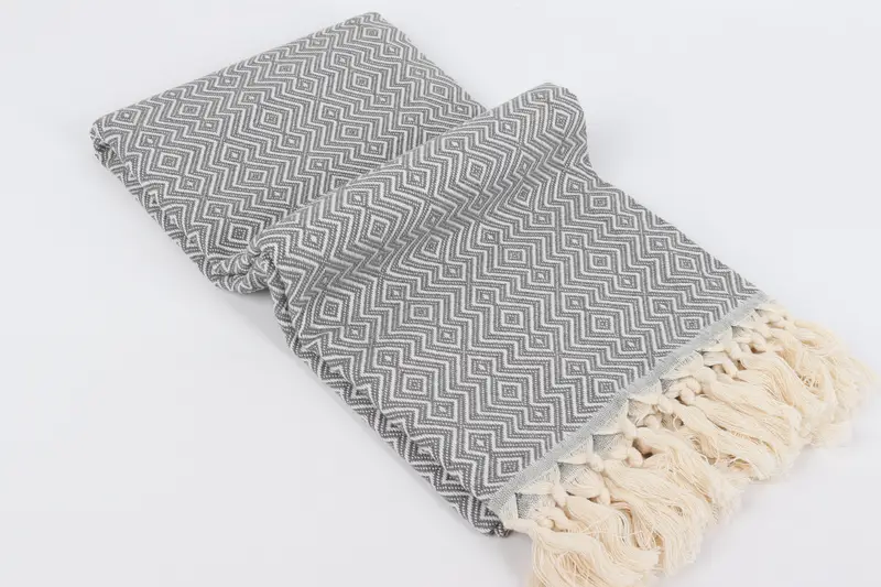 Quick-Dry Beach Towel, Summer Gift, Bridal Shower Gifts, Eco-friendly Turkish peshtemal towel, Personalized Gift, 70x38 Cotton Diamond Towel - 6