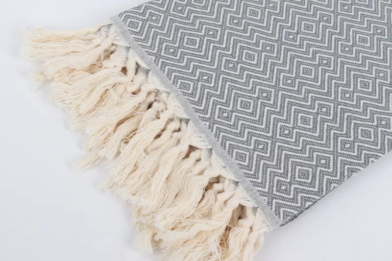 Quick-Dry Beach Towel, Summer Gift, Bridal Shower Gifts, Eco-friendly Turkish peshtemal towel, Personalized Gift, 70x38 Cotton Diamond Towel - 7