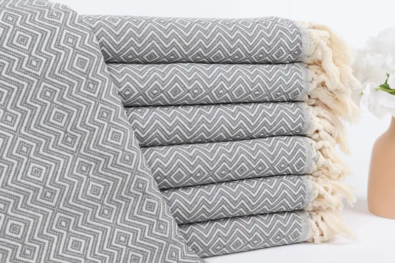 Quick-Dry Beach Towel, Summer Gift, Bridal Shower Gifts, Eco-friendly Turkish peshtemal towel, Personalized Gift, 70x38 Cotton Diamond Towel - 1