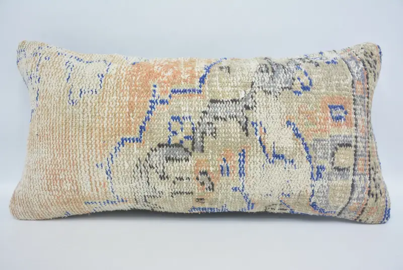Handwoven Pillow Cover Cushion, Pillow for Sofa, Pillow for Couch, 12x24 Orange Cushion Case, Home Decor Pillow, Seat Pillow, Cushion Cover - 1