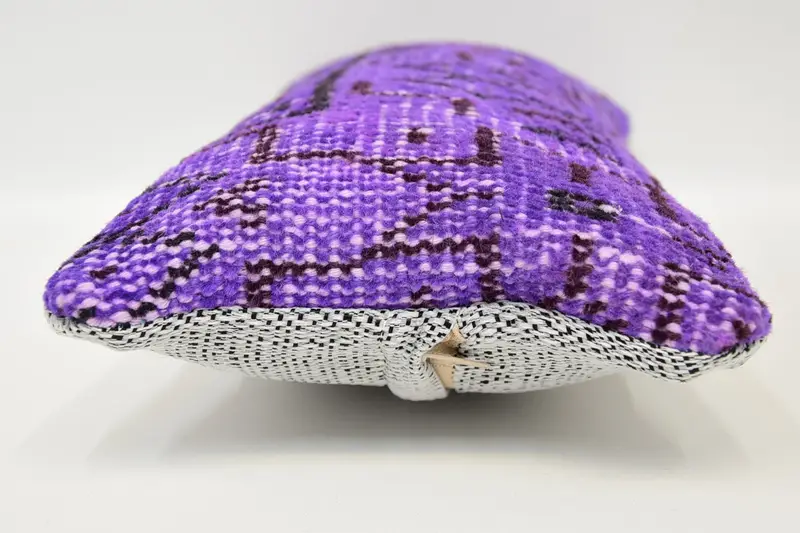 Pillow for Couch, Kilim Pillow Cover, Decorative Bolster Pillow Sham, 8x16 Purple Pillow Cover, Vintage Pillow, Authentic Cushion Cover, Pillow Sham - 5