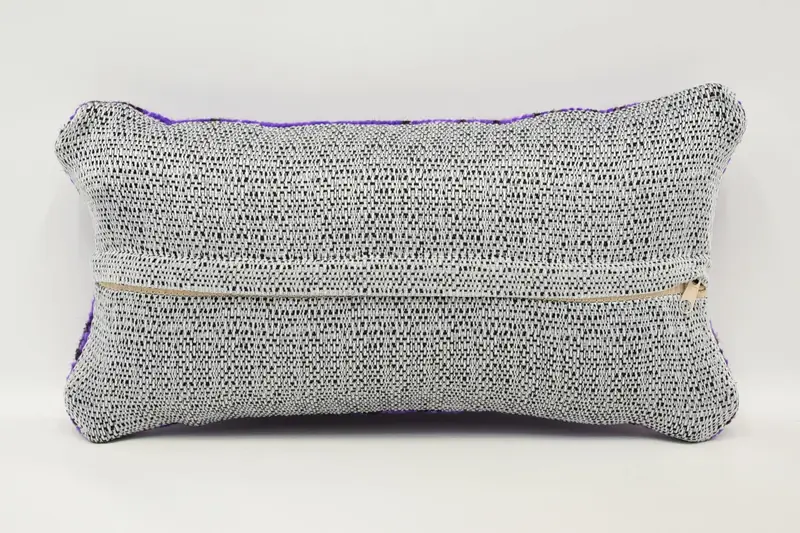 Pillow for Couch, Kilim Pillow Cover, Decorative Bolster Pillow Sham, 8x16 Purple Pillow Cover, Vintage Pillow, Authentic Cushion Cover, Pillow Sham - 6