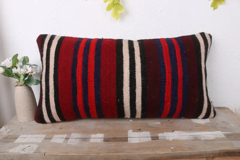 Home Decor Pillow, Vintage Pillow, Pillow Cover, 12x24 Brown Pillow Sham, Morroccon Kilim Cushion Pillow Sham, Boho Pillow Sham Cover - 2
