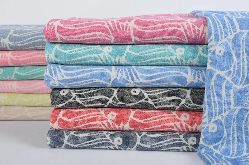 Personalized Dish Towel, Monogram Kitchen Towel, Bridesmaid Favors, Personalized Gift, 40x24 Cotton Fish Design Towel, Gift For Wedding Day - 1