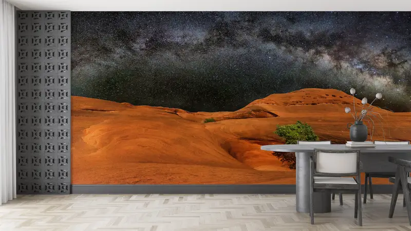 宇宙風景の壁画、空の壁画、コスモスの壁の絵画、ナイトビューウォールアート、星空の壁の絵、木の壁紙​​、 - 3