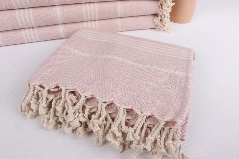 Beach Theme Wedding Gift, 68x40 Cotton Striped Towel, Travel towel, Turkish bath towel, Wedding Gift For Bride, Handmade Gift, Scarf Towel - 5