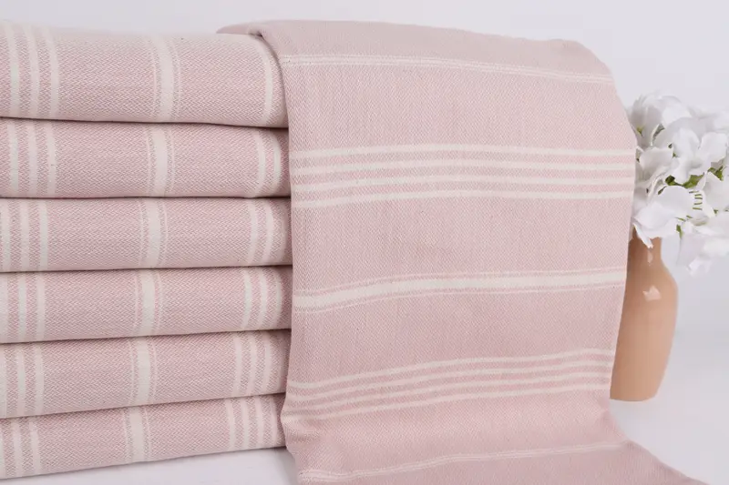Beach Theme Wedding Gift, 68x40 Cotton Striped Towel, Travel towel, Turkish bath towel, Wedding Gift For Bride, Handmade Gift, Scarf Towel - 2