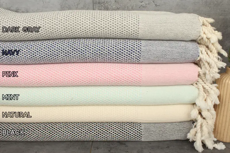 Personalized Geometric Towel Organic Cotton Beige Beach Towel, 40x71 Inches