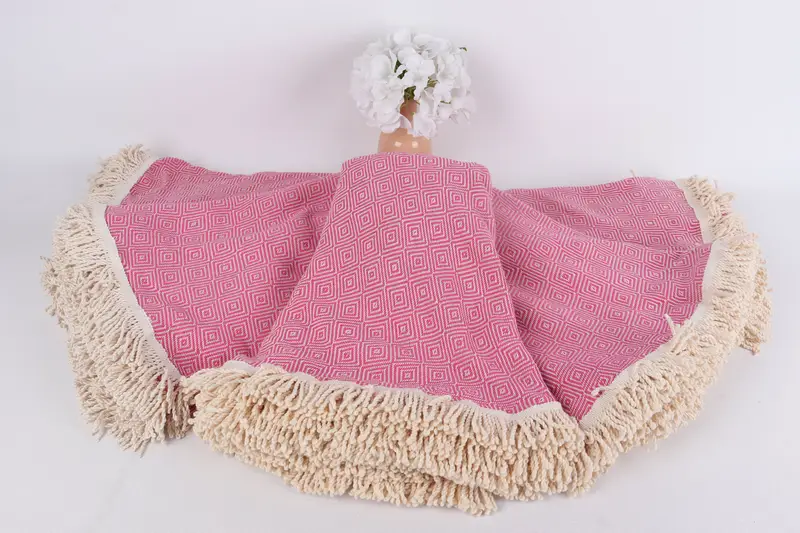 64x64 Cotton Round Diamond Towel, Xmas Gifts, Sand-free towel, Gym Towel, Absorbent Turkish towel, Personalized Turkish Beach Towel, Quick-dry towel - 2
