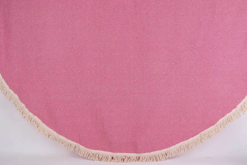 64x64 Cotton Round Diamond Towel, Xmas Gifts, Sand-free towel, Gym Towel, Absorbent Turkish towel, Personalized Turkish Beach Towel, Quick-dry towel - 1