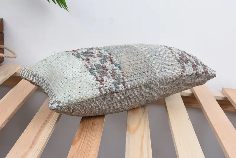 Vintage Pillow, Turkish Kilim Pillow, Pillow Case, 8x16 Gray Pillow Sham, Turkish Pillow, Living Room Throw Pillow, Bolster Throw Pillow - 6
