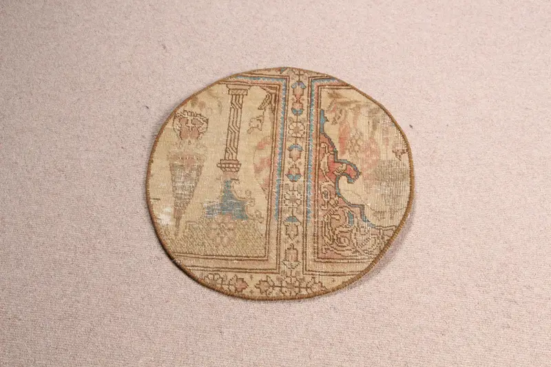 Alfombra Marrón y Roja 5x5m Diseño Geométrico Floral