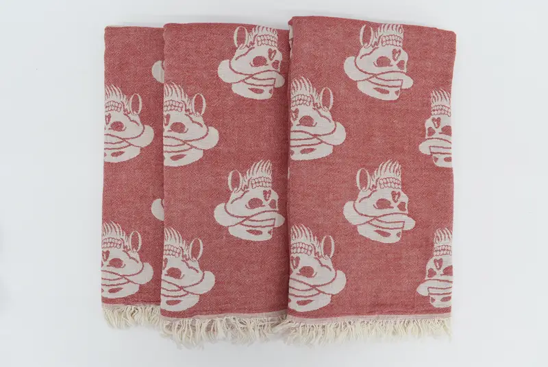 Turkish bath towel, Best Friend Gift, 70x36 Cotton Skull Patterned Towel, Merry Christmas Gifts, Custom Name Towel, Monogram Towels, Summer Gift - 7