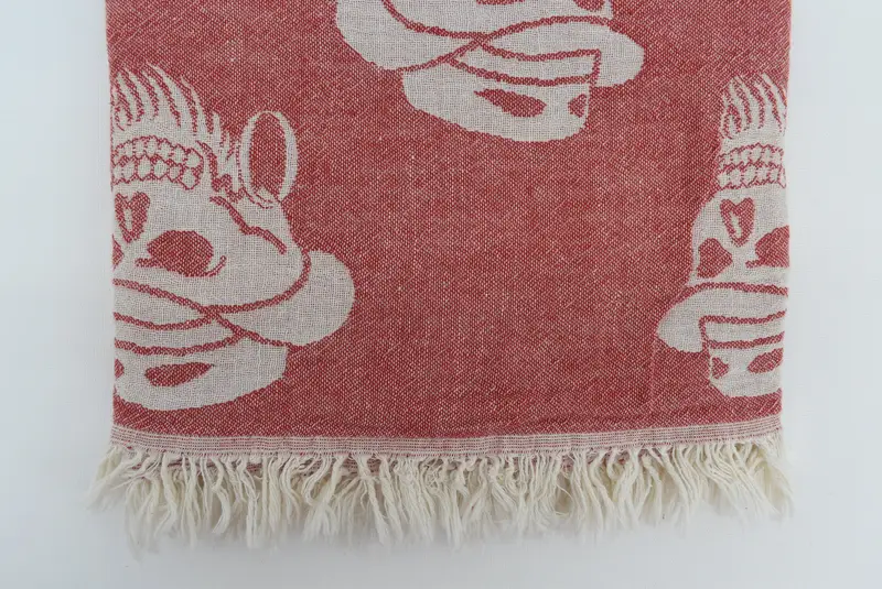 Turkish bath towel, Best Friend Gift, 70x36 Cotton Skull Patterned Towel, Merry Christmas Gifts, Custom Name Towel, Monogram Towels, Summer Gift - 6