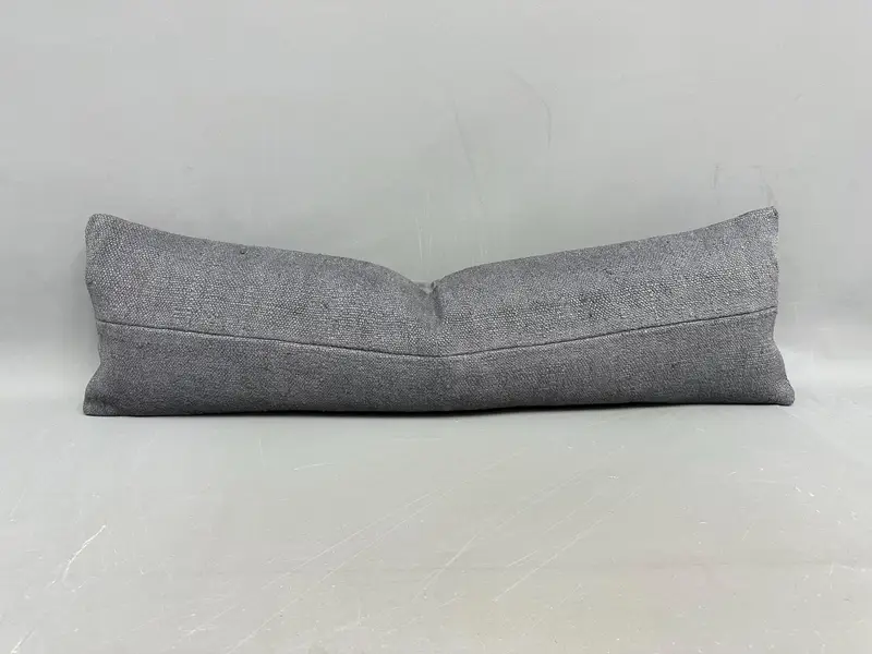 Handgewebtes Kelim-Wurfkissen, 12x42 Boho-Patchwork-Kissen