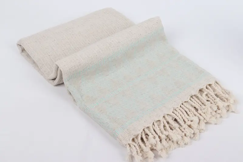 Embroidered Towel, Halloween Gifts, 70x36 Linen Kilim Design Towel, Large Turkish Towel, Turkish Beach Towel Monogram, Organic Turkish towel - 6