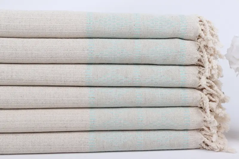 Embroidered Towel, Halloween Gifts, 70x36 Linen Kilim Design Towel, Large Turkish Towel, Turkish Beach Towel Monogram, Organic Turkish towel - 3