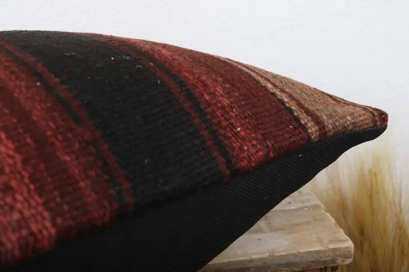 Handgefertigter Kilimkissen, 18x18 Gehäuse Roter Kissen, ethnischer Kilimteppichkissen, Kissenbezirk, Hippie -Wurfkissenschein, Kilim -Kissenbedeckung - 6