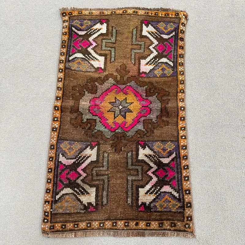 Alfombra Marrón Naranja 50x80 cm - Estampado Sólido