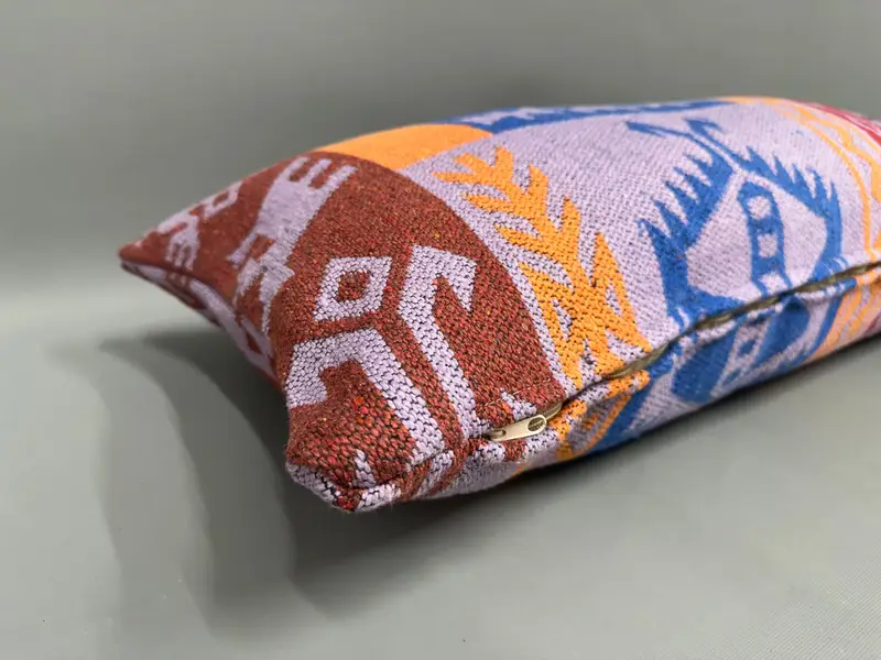 Kilim Pillow Cover, 16x36 Purple Pillow Sham, Ikat Pillow Cover, Pillow, Gift Pillow, Boho Pillow Sham Cover, Farmhouse Cushion Case - 6